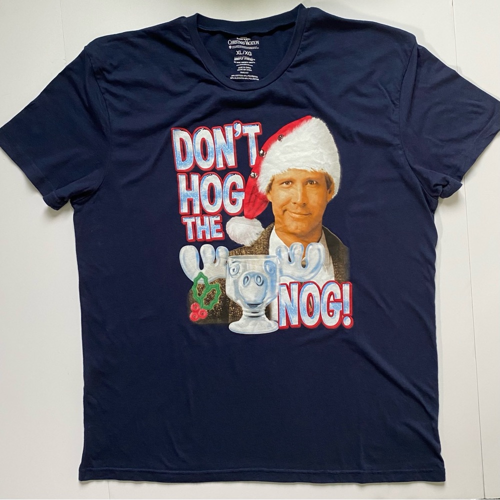 National Lampoon's T- shirt Size XL Christmas Vacation  “Don’t Hog The Nog” EUC